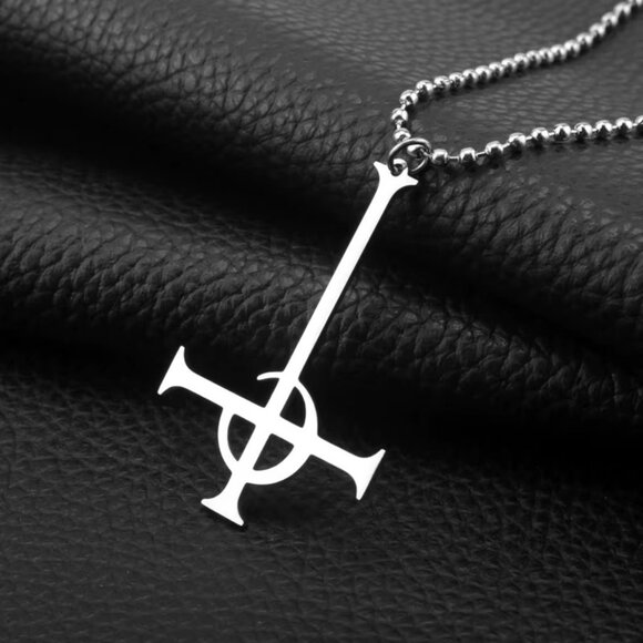 Ghost BC Necklace Nameless Ghost Band Crucifix Papa Emeritus Silver - Picture 1 of 4